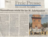 Pressebericht Freie Presse: 
    Stammbaum reicht bis ins 16. Jahrhundert